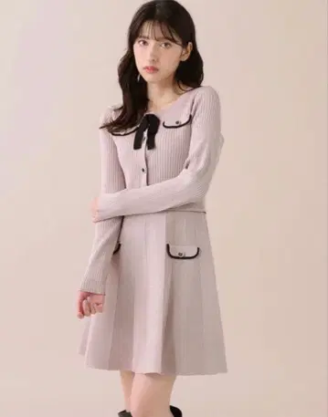 JILL BY JILLSTUART 배색 리브 니트 셋업