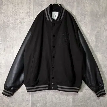 완판템 U.S. POLO ASSN 바시티 자켓 와펜 인조 가죽 블랙