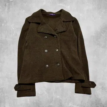 레트로 더블 니트 자켓 피코트풍 어스 컬러 모리걸