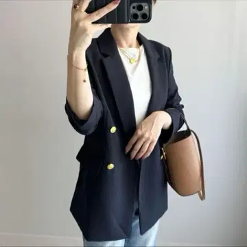 에이치앤엠 H&M 네이비 블레이저 테일러드 자켓 L