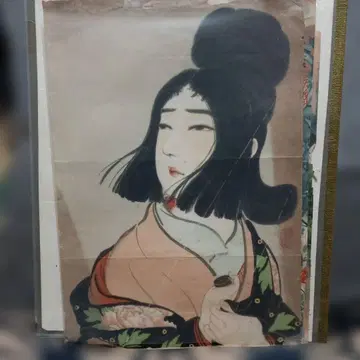 다이쇼 로망 구치에 여성 초상화 이가와 센가 교토의 아게마키