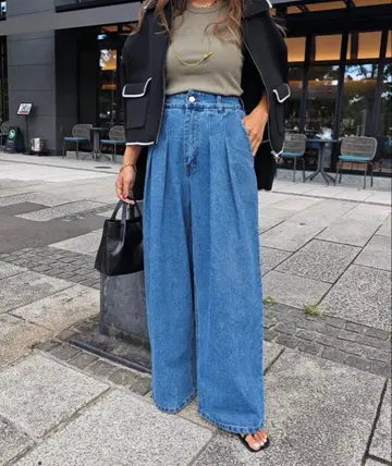 2tuck balloon wide denim esutoreja