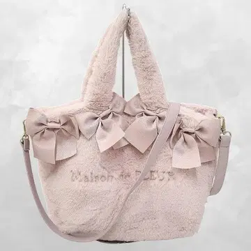 메종 드 플뢰르 핑크 매니아 2Way 퍼 리본 백 F