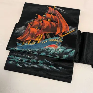 나고야 오비 손그림 빨간 돛단배 만들기 오비 원터치 오비