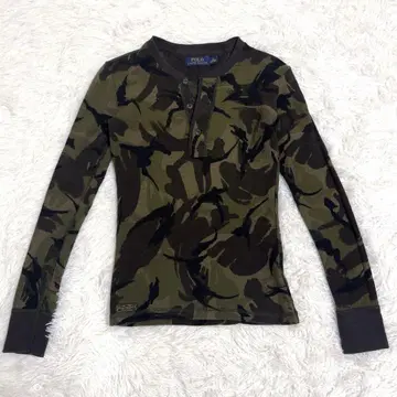 레어 폴로 랄프로렌 카모 패턴 헨리넥 티셔츠 XS 155