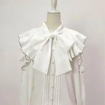 디어마이러브 휘핑 어깨 레이스 보타이 블라우스 6L