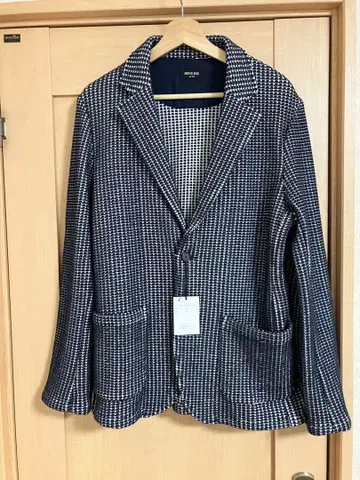 MENS BIGI 네이비/화이트 체크 무늬 자켓