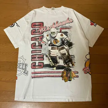 90s 싱글 양면 프린트 NHL 시카고 블랙호크스
