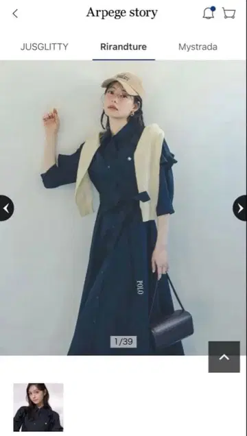 Rirandture POLO 콜라보 네이비 반팔 셔츠 원피스 M 사이즈