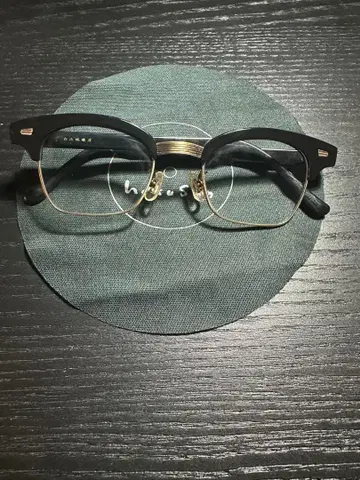 새상품급 하쿠산 메가네 폭시 브로우 서모트 블랙 x 골드 무도수