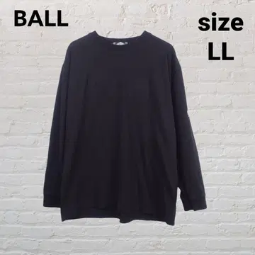 BALL 긴팔 티셔츠 블랙 LL 엠보싱 로고