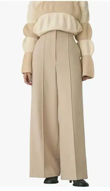 EMMEL REFINES 핀턱 하이웨스트 와이드 팬츠