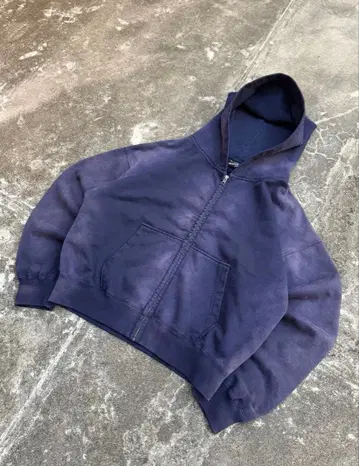 BELVET Sun-Faded Zip Hoodie