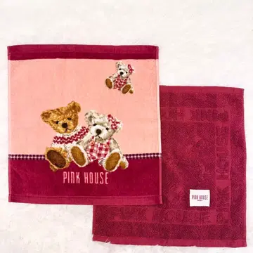 핑크하우스 손수건 타월 테디베어 2개 새상품 PINK HOUSE