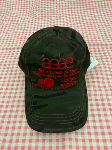 Aeae 카모 패턴 야구 모자 카키/빨간색