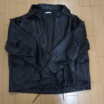 WYM FAUX LEATHER MILITARY BLOUSON 블랙