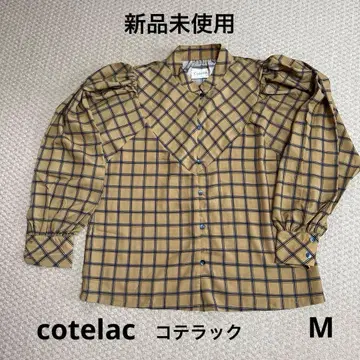 미사용 새상품 cotelac 코테락 체크 무늬 블라우스 M