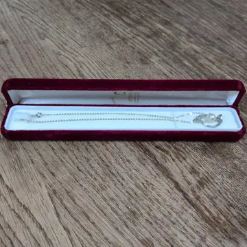 진주 펄 실버 펜던트 목걸이 케이스 포함