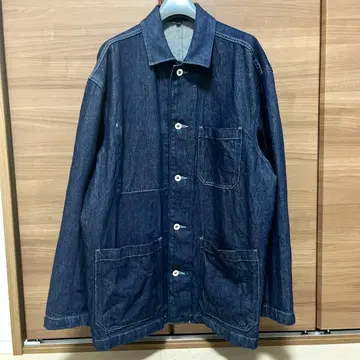 무인양품 카폭 혼방 데님 커버올 인디고 블루