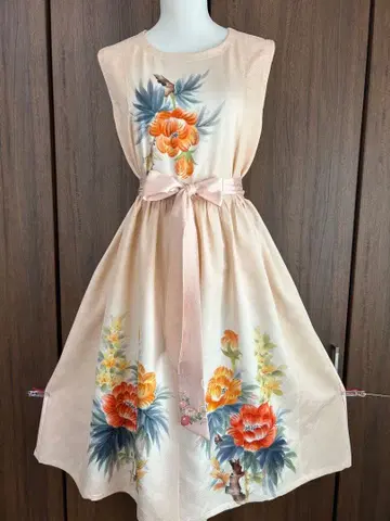 기모노 리메이크 순수 실크 호몬기 패치워크 원피스