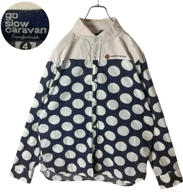 go slow caravan 고슬로우캐러밴 도트 올 패턴 코튼 셔츠