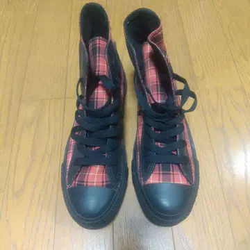 CONVERSE ALL STAR 하이컷 스니커즈 레드 체크