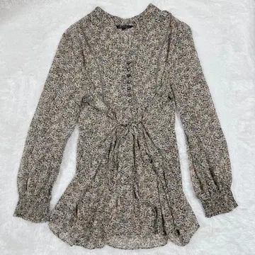 23구 빅 사이즈 48 미니 꽃무늬 블라우스 허리 리본 4L 봄 새상품급