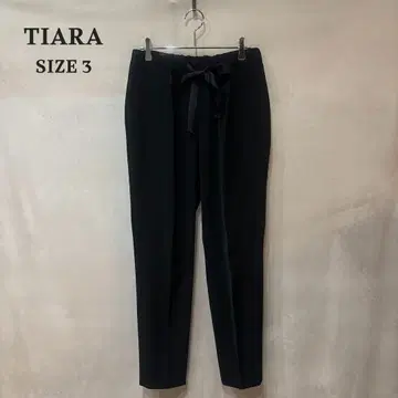 TIARA 티아라 [ 스테디셀러 ] 이지 턱 팬츠 블랙 3 L
