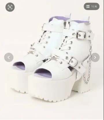 YOSUKE 통굽 레이스업 부츠 샌들