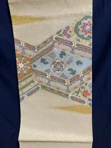 수직 직조 본 쓰즈레 후쿠로 오비 태고 패턴 새상품 미재단