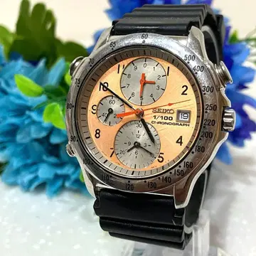 [ 레어 ] SEIKO 스피드 마스터 크로노그래프 손목시계 핑크 다이얼