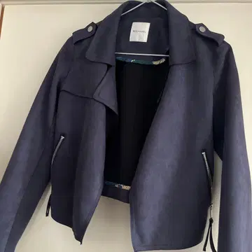 REDYAZEL 네이비 숏 기장 자켓 스웨이드