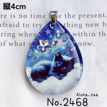 동봉 할인 100엔 No.2468 레진 펜던트 탑 고양이 고양이 고양이
