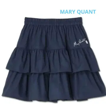 MARYQUANT 사인 로고 프릴 미니 스커트 ( 네이비 )