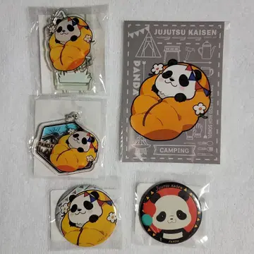 주술회전 마루쿠지 CAMPING 디오라마 키링 캔뱃지 특전 팬더