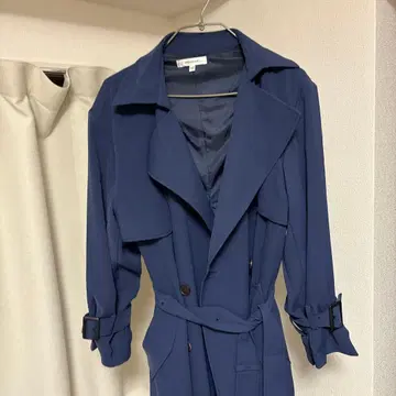 MOUSSY 네이비 트렌치코트 허리 벨트 포함