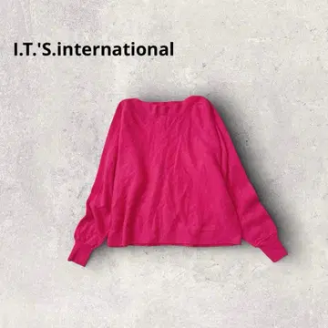 잇츠 인터내셔널 풀오버 니트 보트넥 드롭 숄더