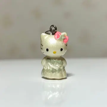 헬로키티 지퍼 마스코트 스트랩 펄 화이트 헤이세이 레트로