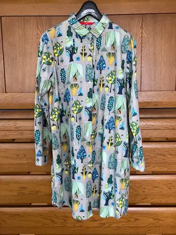 그라니프 후쿠다 토시유키 트리 나무 벚꽃 셔츠 원피스 롱 셔츠