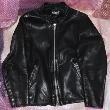 SCHOTT 시어링 레더 싱글 라이더 자켓 M 블랙 양가죽