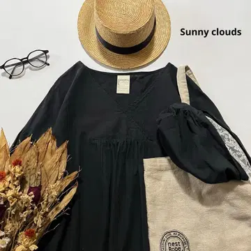 b1606* 써니클라우드 볼륨 레이스 소매 코튼 린넨 블라우스 3L