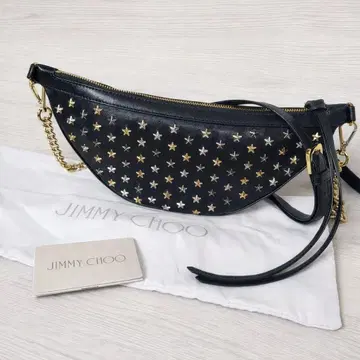 컨디션 최상 JIMMY CHOO 스타 스터드 체인 숄더백 부속품 포함