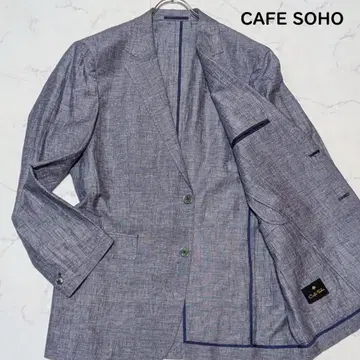 AB8 최근 모델 CAFE SOHO 린넨 혼방 테일러드 자켓 블루 계열