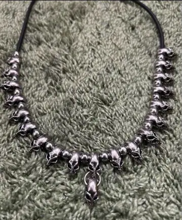 XJAPAN HIDE 착용 스컬 목걸이