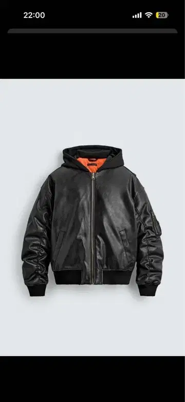 ZARA 대비 후드 부착 인조 가죽 자켓 S 사이즈