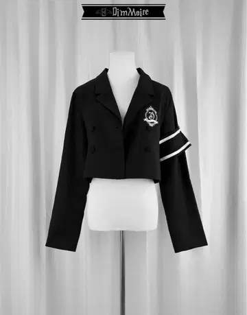 DimMoire 팔 장식 숏 자켓 블랙