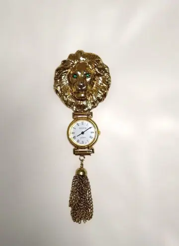 GENEVA 라이온 디자인 브로치 회중시계