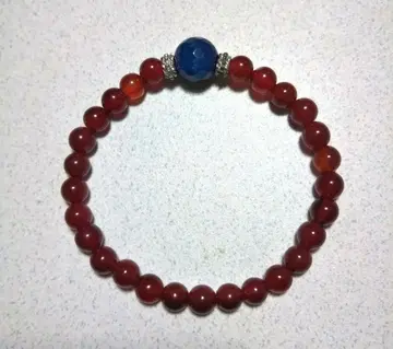 빨간색 마노, 라피스 라줄리 비즈 팔찌 16cm