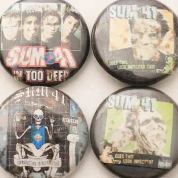 멜로코어 밴드 <SUM41> 당시 캔뱃지 4개 세트 묶음 락 굿즈