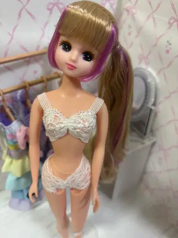 리카짱 해시태그 사이드포니테일 옷 갈아입히기 인형 장신 핑크 보라색